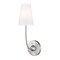 Z-Lite Shannon Wall Sconce, 1-Light, 5.25 In.W x 7.25 In.L x 17 In.H, Brushed Nickel/white 3040-1S-BN - alternate 1